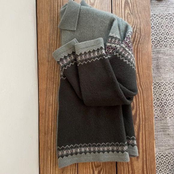 Paul Harris Design | Vintage 100% Lambs Wool Fair Isle Zip Cardigan Sweater M - Picture 14 of 16